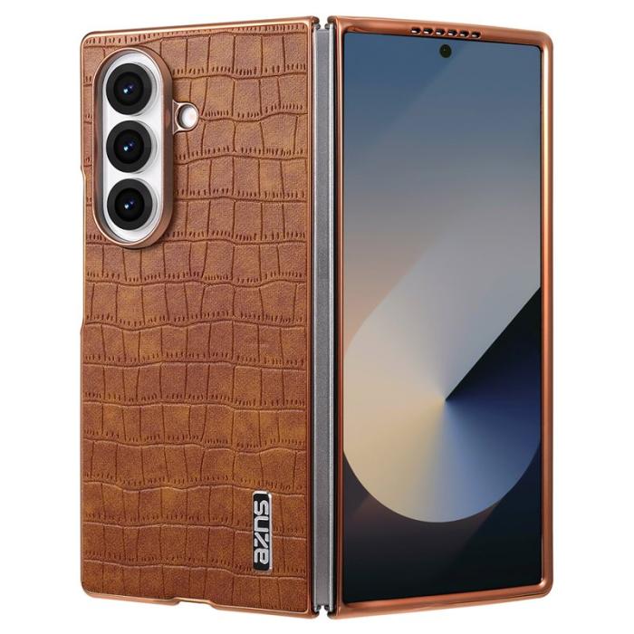 AZNS - AZNS Samsung Galaxy Z Fold7 Fodral Electroplating PU + PC - Brun