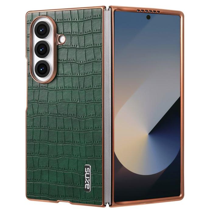 AZNS - AZNS Samsung Galaxy Z Fold7 Fodral Electroplating PU + PC - Grön