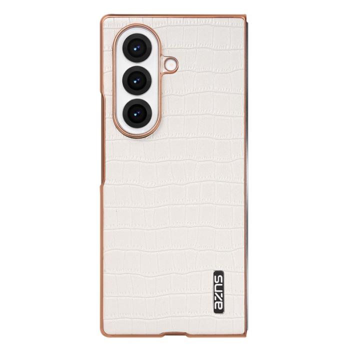 AZNS - AZNS Samsung Galaxy Z Fold7 Fodral Electroplating PU + PC - Vit