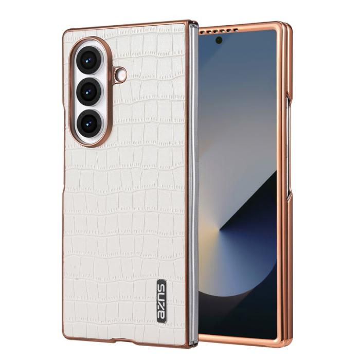 AZNS - AZNS Samsung Galaxy Z Fold7 Fodral Electroplating PU + PC - Vit