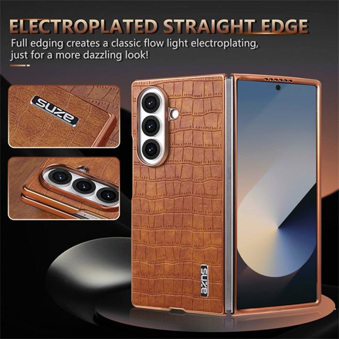 AZNS - AZNS Samsung Galaxy Z Fold7 Fodral Electroplating PU + PC - Vit