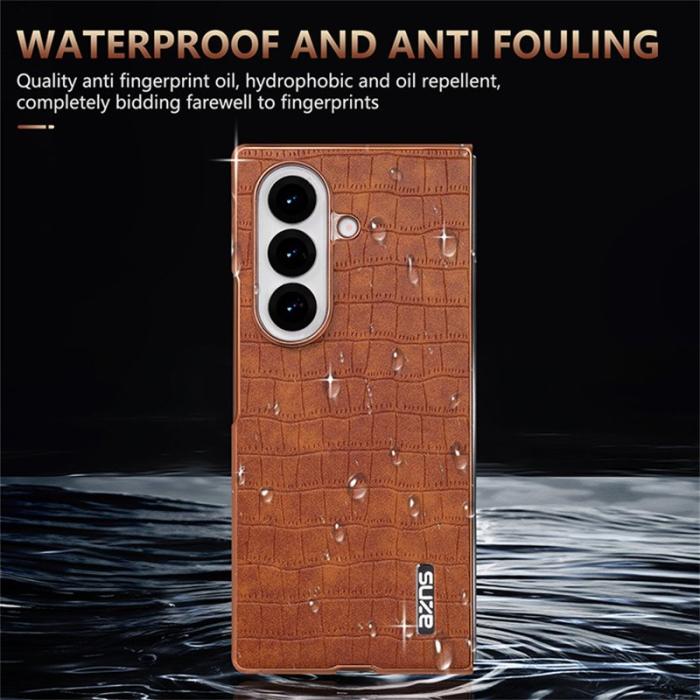 AZNS - AZNS Samsung Galaxy Z Fold7 Fodral Electroplating PU + PC - Vit