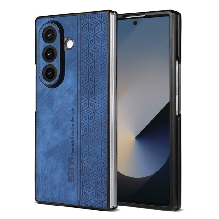 AZNS - AZNS Samsung Galaxy Z Fold7 Fodral Imprinted PU Läder - Blå