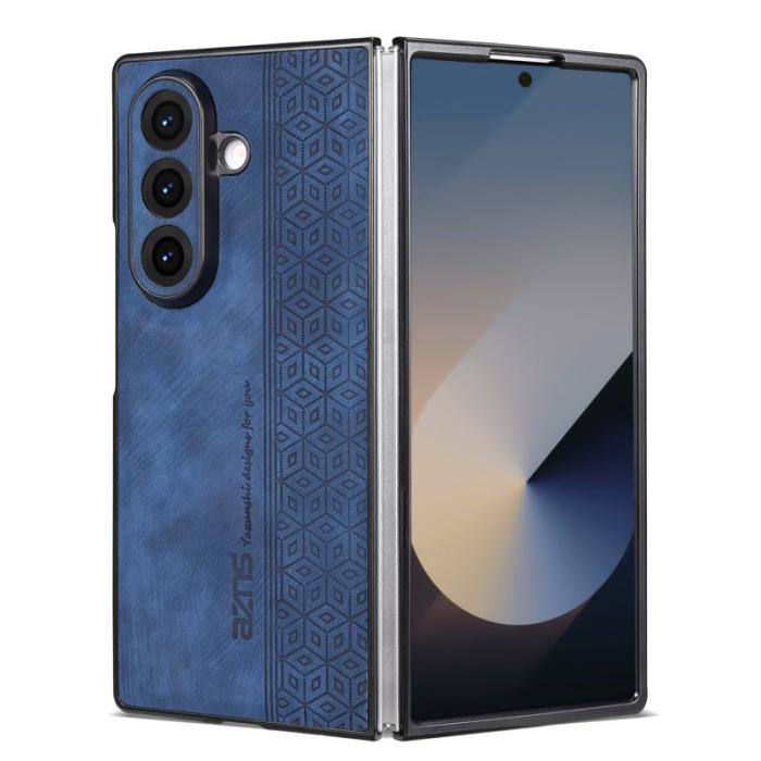 AZNS - AZNS Samsung Galaxy Z Fold7 Fodral Imprinted PU Läder - Blå
