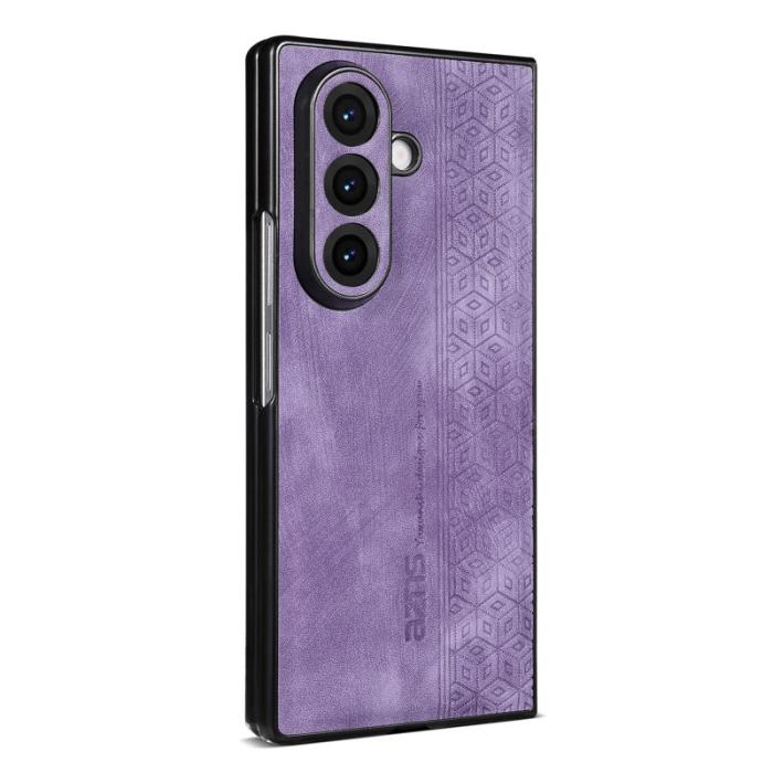 AZNS - AZNS Samsung Galaxy Z Fold7 Fodral Imprinted PU Läder - Lila