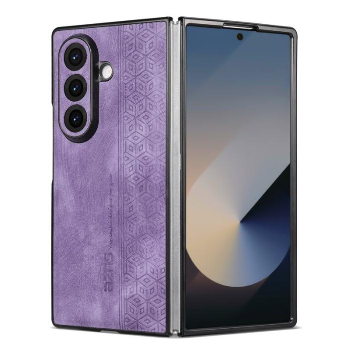 AZNS - AZNS Samsung Galaxy Z Fold7 Fodral Imprinted PU Läder - Lila