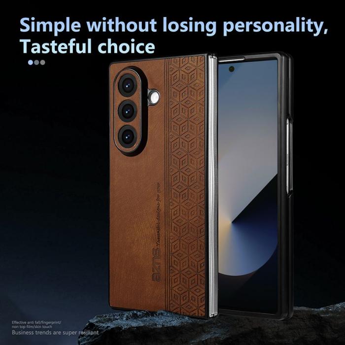 AZNS - AZNS Samsung Galaxy Z Fold7 Fodral Imprinted PU Läder - Lila