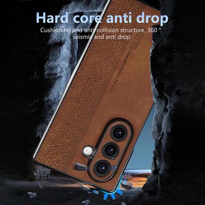 AZNS - AZNS Samsung Galaxy Z Fold7 Fodral Imprinted PU Läder - Lila