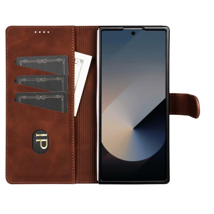 AZNS - AZNS Samsung Galaxy Z Fold7 Fodral PU Läder - Brun
