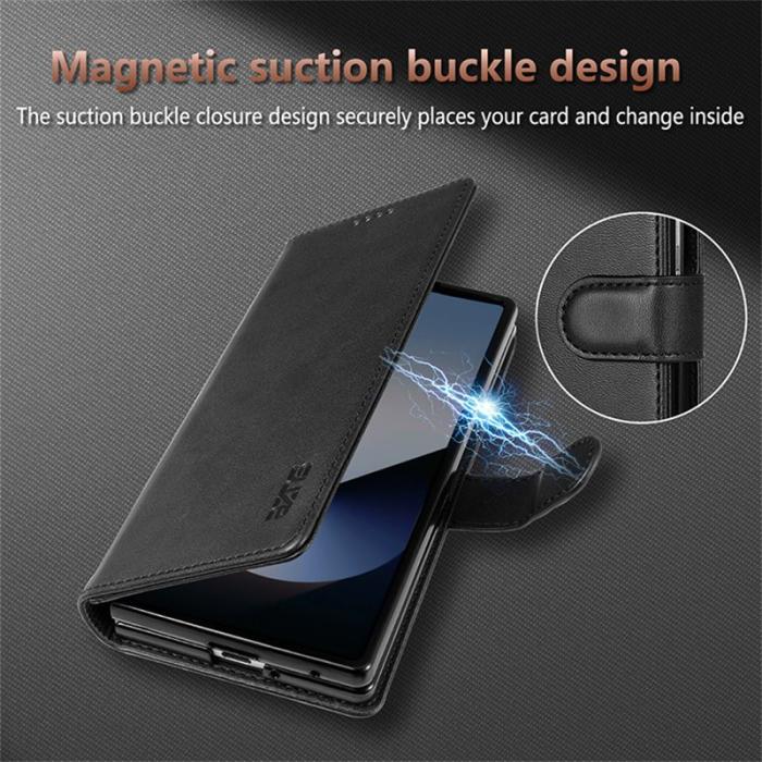 AZNS - AZNS Samsung Galaxy Z Fold7 Fodral PU Läder - Brun
