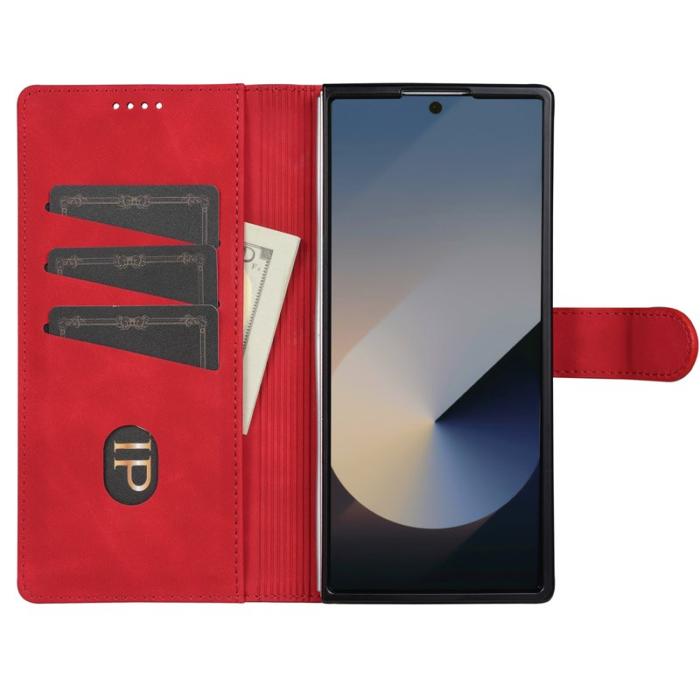 AZNS - AZNS Samsung Galaxy Z Fold7 Fodral PU Läder Plånbok - Röd