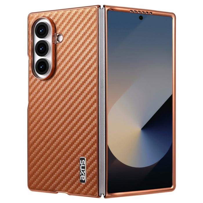 AZNS - AZNS Samsung Galaxy Z Fold7 Fodral PU+PC - Electroplating - Brun