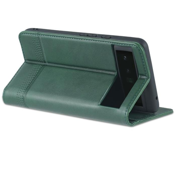 AZNS - AZNS Smooth Wallet Design Fodral för Google Pixel 6 Pro - PU Läder - Grön