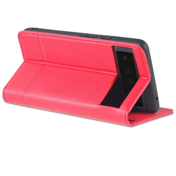 AZNS - AZNS Smooth Wallet Design Fodral för Google Pixel 6 Pro - Röd