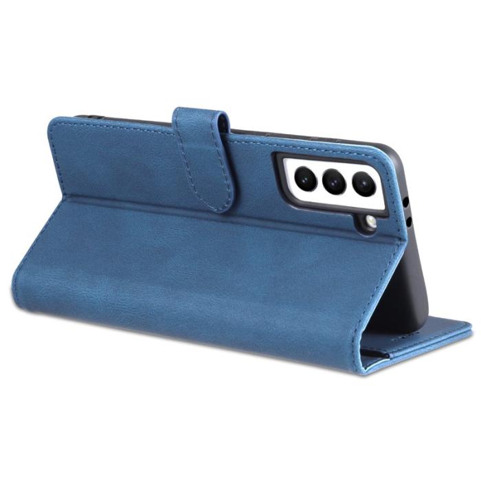 AZNS - AZNS Stand Wallet Samsung Galaxy S22 Fodral PU Läder - Blå