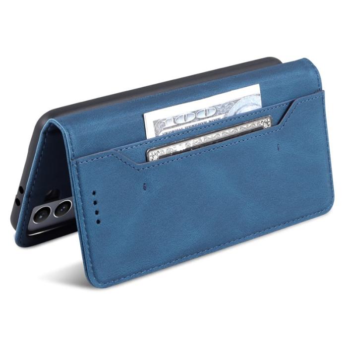 AZNS - AZNS Stand Wallet Samsung Galaxy S22 Fodral PU Läder - Blå