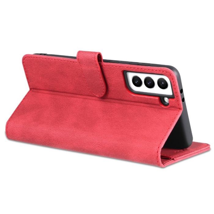 AZNS - AZNS Stand Wallet Samsung Galaxy S22 Fodral PU Läder - Röd