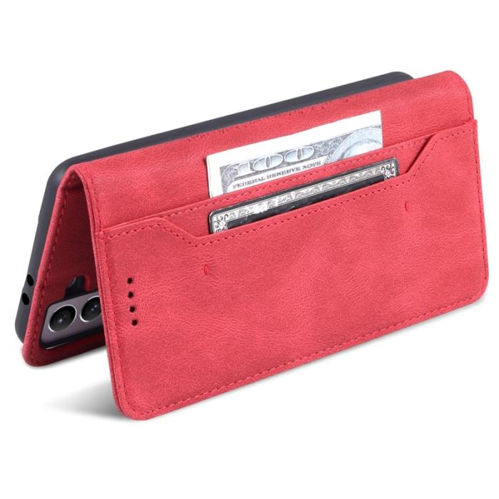 AZNS - AZNS Stand Wallet Samsung Galaxy S22 Fodral PU Läder - Röd