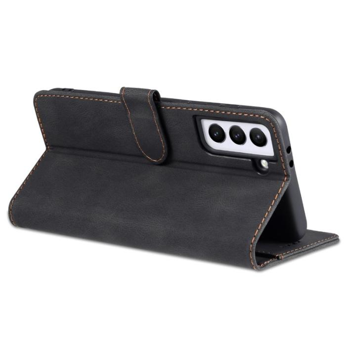 AZNS - AZNS Stand Wallet Samsung Galaxy S22 Fodral PU Läder - Svart