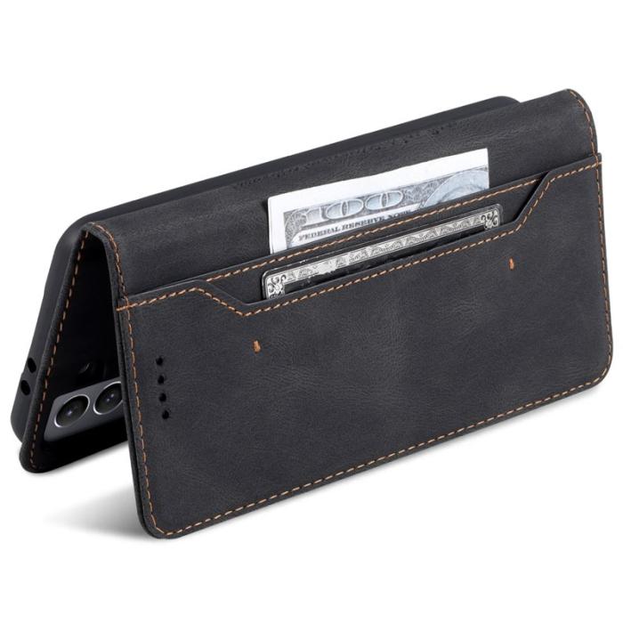 AZNS - AZNS Stand Wallet Samsung Galaxy S22 Fodral PU Läder - Svart
