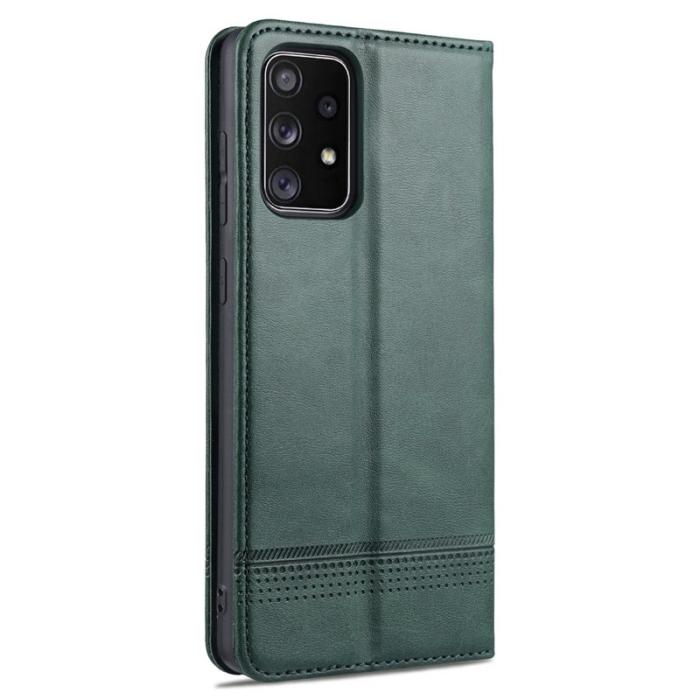 AZNS - AZNS Wallet Design Fodral i Äkta Läder för Samsung Galaxy A72 - Grön