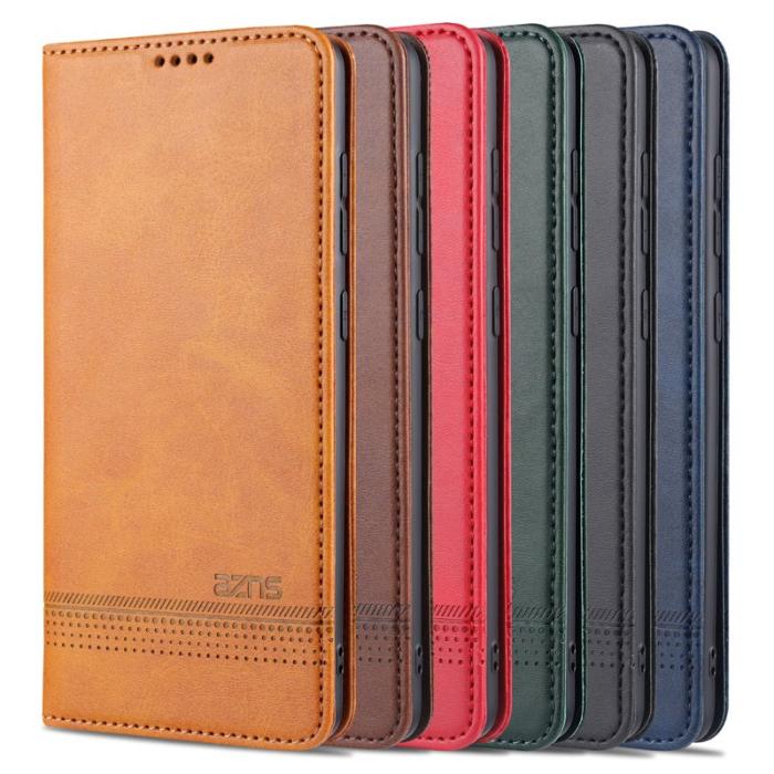 AZNS - AZNS Wallet Design Fodral i Äkta Läder för Samsung Galaxy A72 - Grön