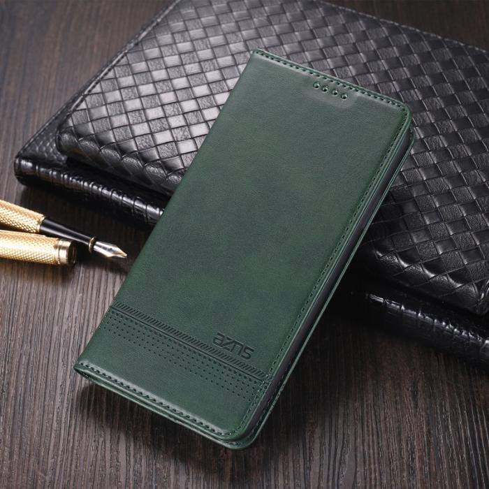 AZNS - AZNS Wallet Design Fodral i Äkta Läder för Samsung Galaxy A72 - Grön