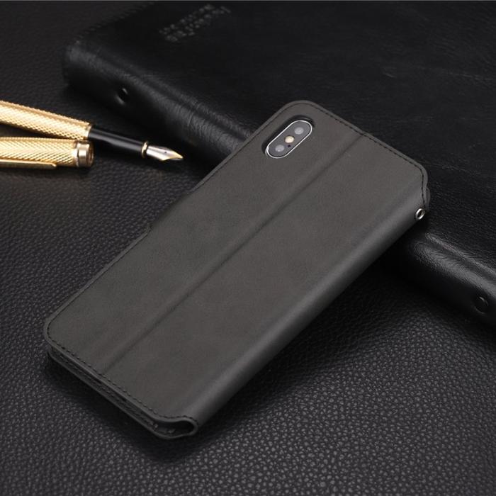 AZNS - AZNS Wallet iPhone XS Skal Äkta läder - Svart