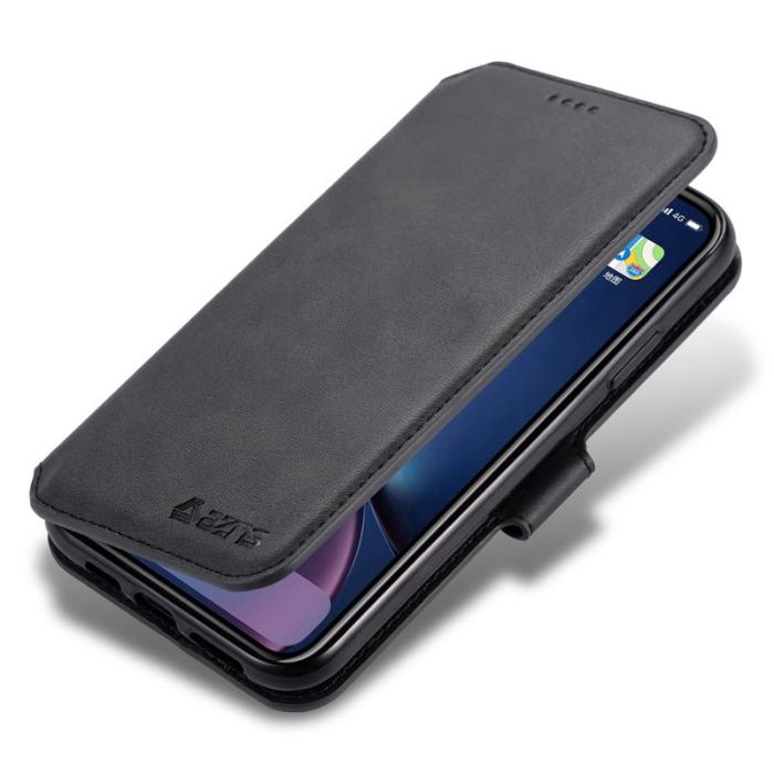 AZNS - AZNS Wallet Leather Stand Fodral för iPhone 12 Pro - Äkta läder - Svart
