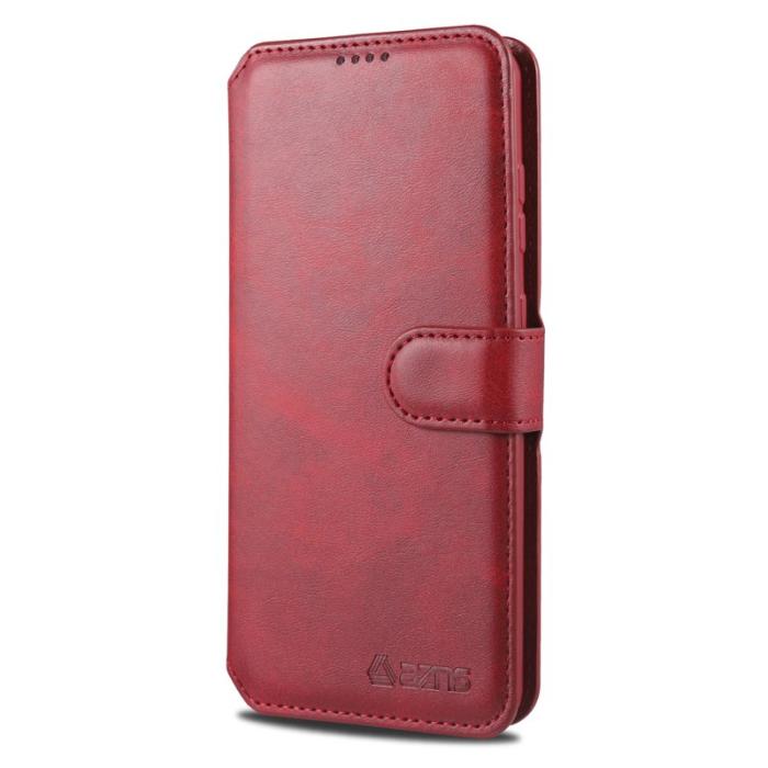 AZNS - AZNS Wallet Leather Stand Fodral för Samsung Galaxy S20 FE - Röd
