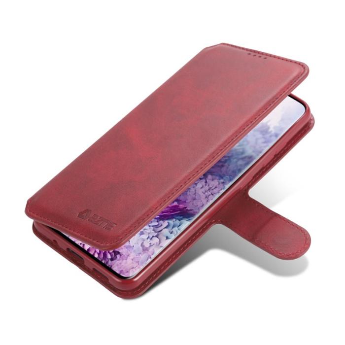 AZNS - AZNS Wallet Leather Stand Fodral för Samsung Galaxy S20 FE - Röd