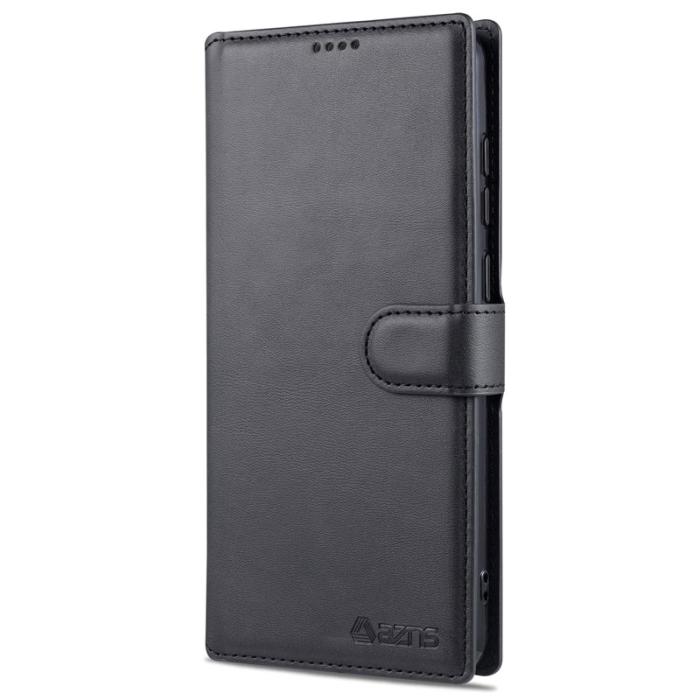 AZNS - AZNS Wallet Stand Fodral i Äkta Läder för Samsung Galaxy A72 - Svart