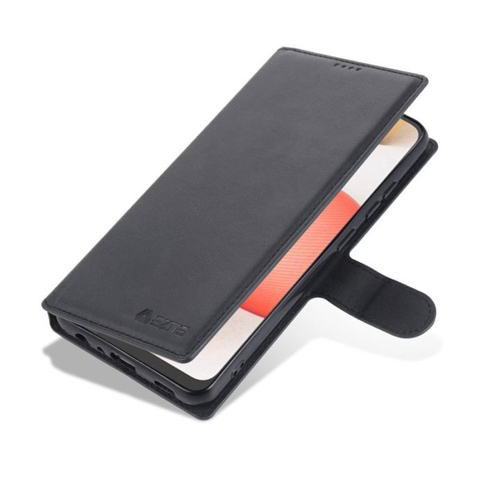 AZNS - AZNS Wallet Stand Fodral i Äkta Läder för Samsung Galaxy A72 - Svart