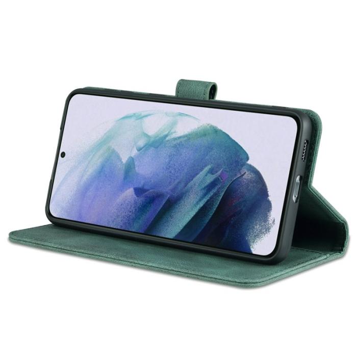 AZNS - AZNS Wallet Stand Samsung Galaxy S22+ Fodral PU Läder - Grön