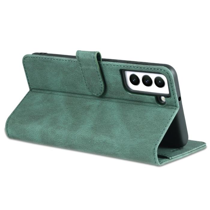 AZNS - AZNS Wallet Stand Samsung Galaxy S22+ Fodral PU Läder - Grön