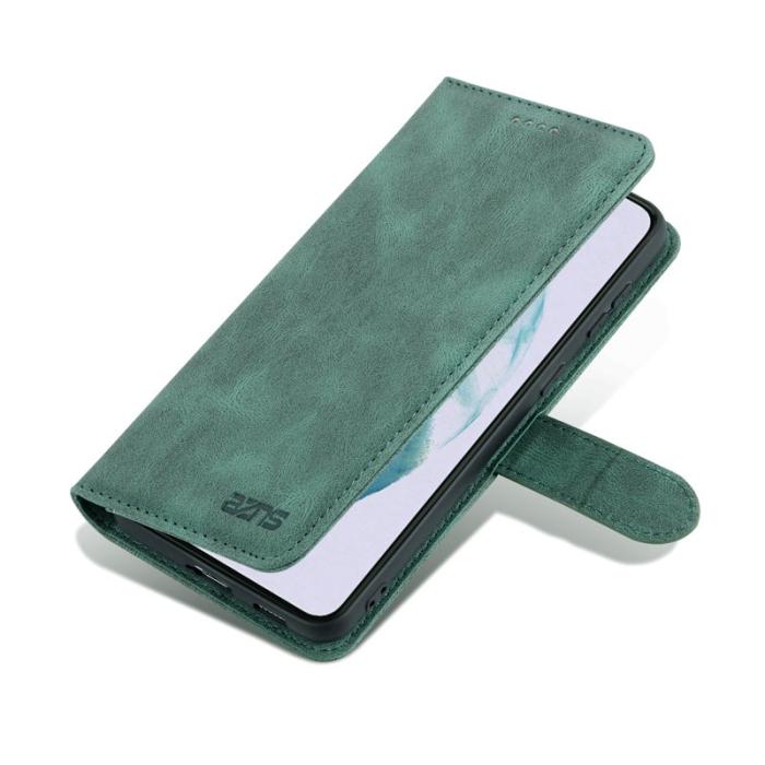 AZNS - AZNS Wallet Stand Samsung Galaxy S22+ Fodral PU Läder - Grön