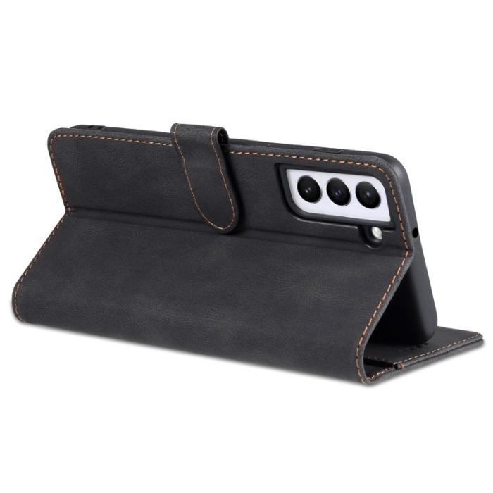 AZNS - AZNS Wallet Stand Samsung Galaxy S22+ Fodral - PU Läder - Svart