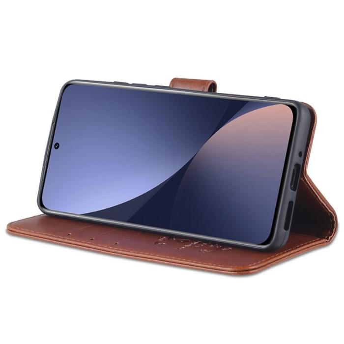 AZNS - AZNS Xiaomi 12 5G/12X 5G/12S 5G Fodral Äkta läder - Brun