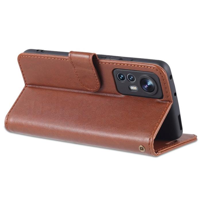 AZNS - AZNS Xiaomi 12 5G/12X 5G/12S 5G Fodral Äkta läder - Brun