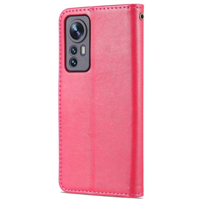 AZNS - AZNS Xiaomi 12 5G/12X 5G/12S 5G Fodral Äkta läder - Röd
