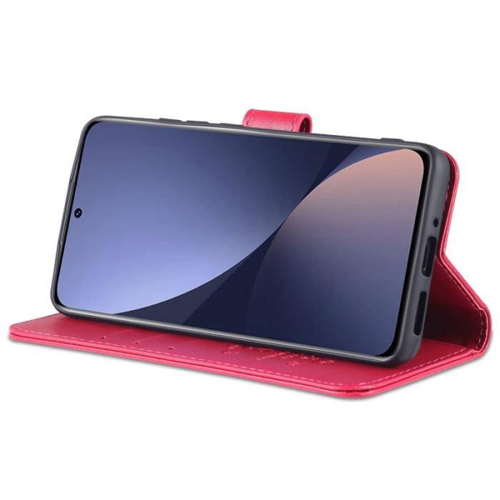 AZNS - AZNS Xiaomi 12 5G/12X 5G/12S 5G Fodral Äkta läder - Röd