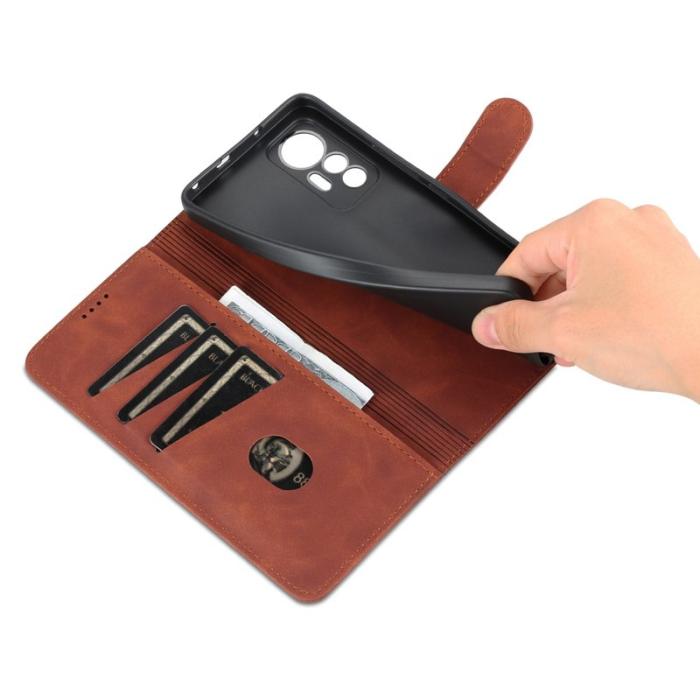 AZNS - AZNS Xiaomi 12 Lite 5G Fodral PU Läder - Brun