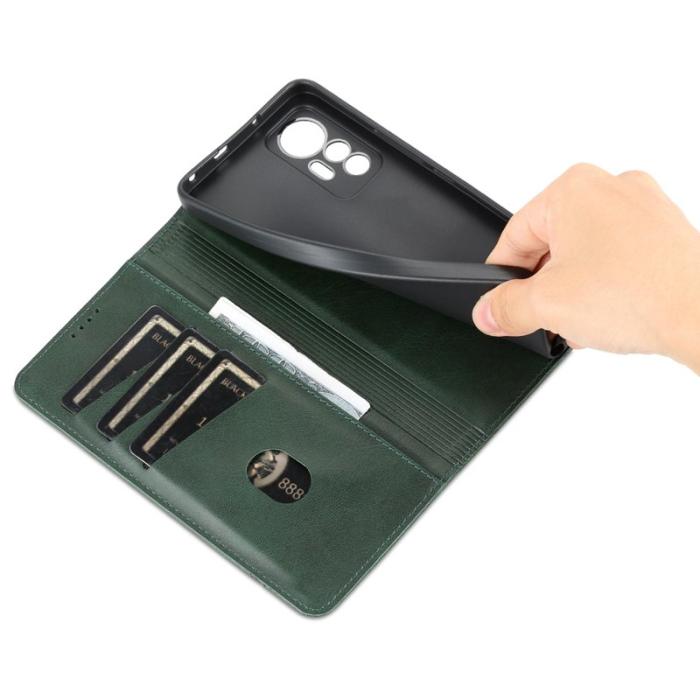 AZNS - AZNS Xiaomi 12 Lite 5G Fodral PU Läder - Grön