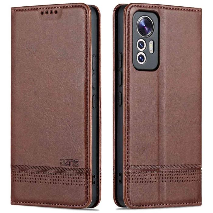 AZNS - AZNS Xiaomi 12 Lite 5G Fodral PU Läder - Kaffe