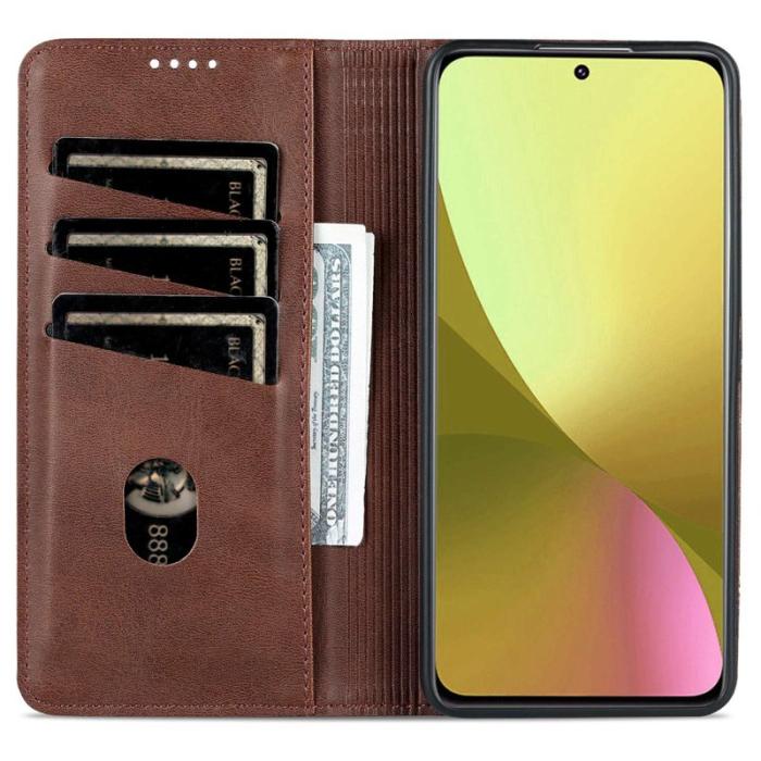 AZNS - AZNS Xiaomi 12 Lite 5G Fodral PU Läder - Kaffe