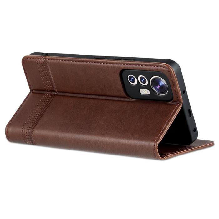 AZNS - AZNS Xiaomi 12 Lite 5G Fodral PU Läder - Kaffe