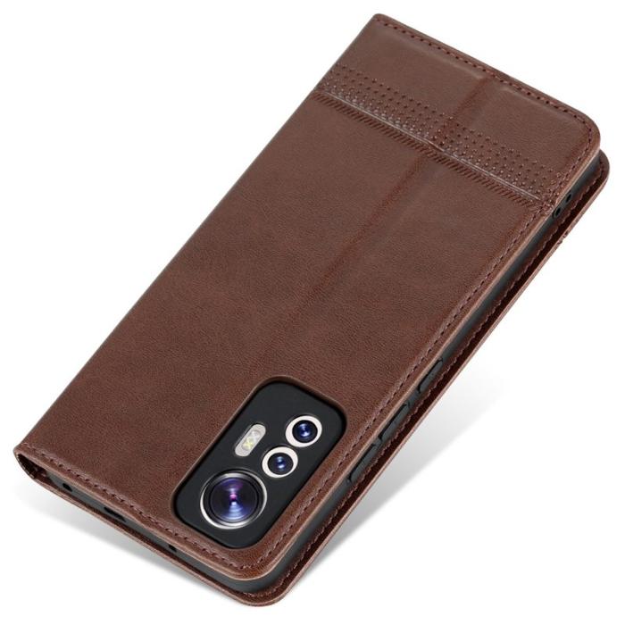 AZNS - AZNS Xiaomi 12 Lite 5G Fodral PU Läder - Kaffe