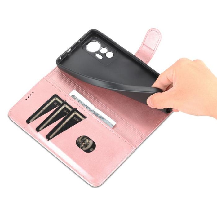 AZNS - AZNS Xiaomi 12 Lite 5G Fodral PU Läder - Rose Gold