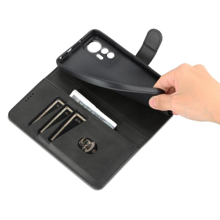 AZNS - AZNS Xiaomi 12 Lite 5G Fodral PU Läder - Svart