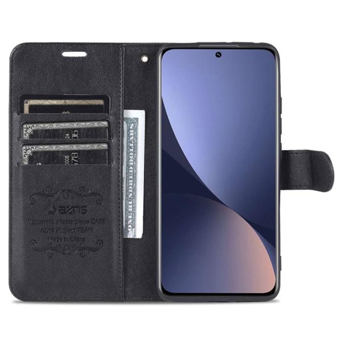 AZNS - AZNS Xiaomi 12 Lite Fodral Äkta läder - Svart